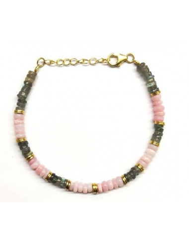 Bracelet "Nahuatl" Pink Opal Labradorite